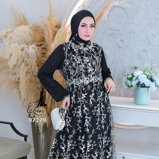 GAMIS OZIAS TILE CHANTILY  07279 LD 105 I Gamis Kondangan Wanita I Gamis Casual Remaja