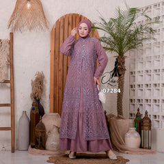 GAMIS OZIAS TILE 07284 LD 105 I Gamis Kondangan Wanita I Gamis Fashion Casual