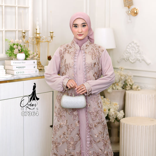 GAMIS OZIAS TILE CERUTY 07364 LD 105 I Gamis Kondangan Wanita I Gamis Fashion Casual