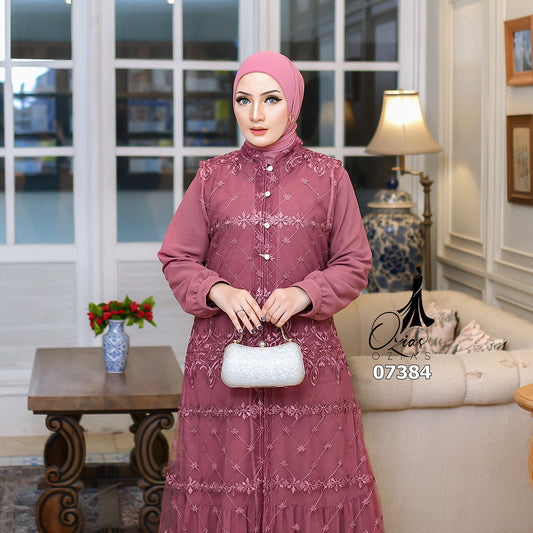 GAMIS OZIAS TILE 07384 LD 105 I Gamis Kondangan Wanita I Gamis Fashion Casual