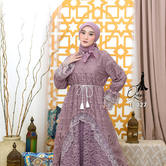 GAMIS OZIAS BROKAT KAGURA 10027 LD 105 I Gamis Bini Orang I Gamis Lebaran Cantik