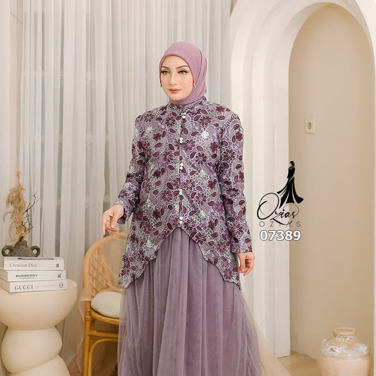 GAMIS OZIAS TILE 07389 LD 105 I Gamis Kondangan Wanita I Gamis Fashion Casual