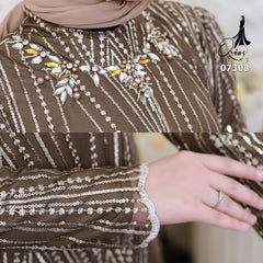 GAMIS OZIAS TILE 07308 LD 105 I Gamis Kondangan Wanita I Gamis Fashion Casual