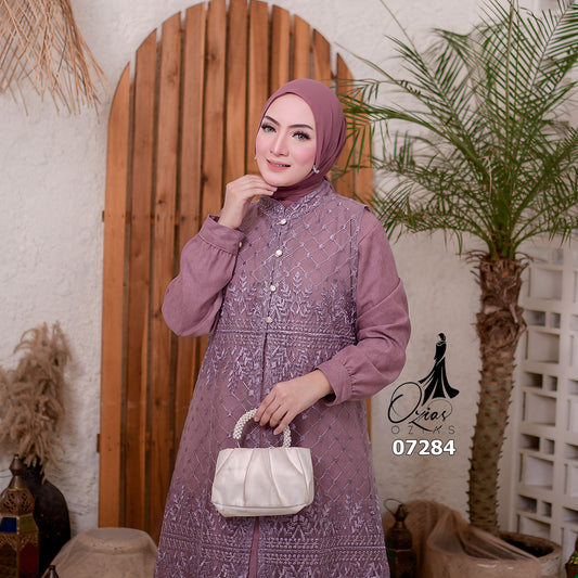 GAMIS OZIAS TILE 07284 LD 105 I Gamis Kondangan Wanita I Gamis Fashion Casual
