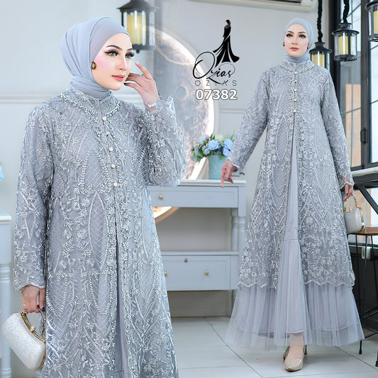 GAMIS OZIAS TILE 07382 LD 105 I Gamis Kondangan Wanita I Gamis Fashion Lebaran