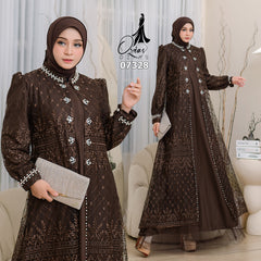 GAMIS OZIAS TILE 07328 LD 105 I Gamis Kondangan Wanita I Gamis Fashion Casual