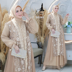 GAMIS OZIAS TILE ORGANZA 07293 LD 105 I Gamis Kondangan Cantik I Gamis Fashion Wanita
