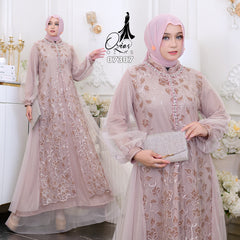 GAMIS OZIAS TILE SPANGLE 07307 LD 105 120 I Gamis Kondangan Wanita I Gamis Fashion Casual 2XL