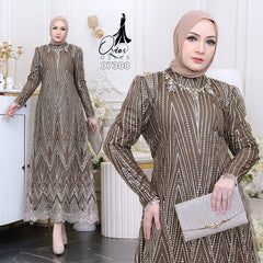 GAMIS OZIAS TILE 07308 LD 105 I Gamis Kondangan Wanita I Gamis Fashion Casual