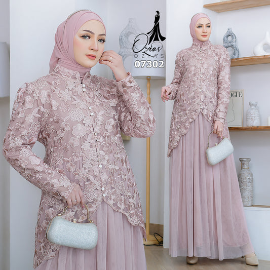 GAMIS OZIAS TILE 07302 LD 105 I Gamis Kondangan Wanita I Gamis Fashion Casual