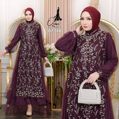 GAMIS OZIAS TILE 07340 LD 105 120 140 I Gamis Kondangan Wanita I Gamis Fashion Lebaran 2XL 4XL