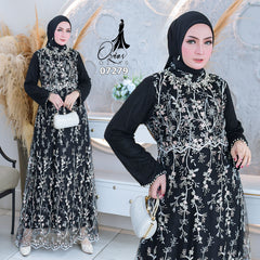 GAMIS OZIAS TILE CHANTILY  07279 LD 105 I Gamis Kondangan Wanita I Gamis Casual Remaja