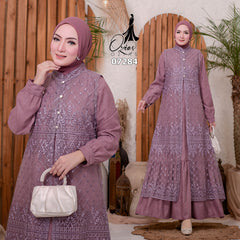 GAMIS OZIAS TILE 07284 LD 105 I Gamis Kondangan Wanita I Gamis Fashion Casual