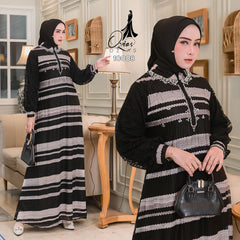 GAMIS OZIAS POLYLACE ZIGZAG 10008 LD 105 I Gamis Kondangan Cantik I Gamis Wanita Simpel