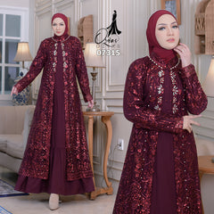 GAMIS OZIAS TILE 07315 LD 105 I Gamis Kondangan Wanita I Gamis Fashion Casual