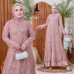 GAMIS OZIAS TILE 07267 LD 105 I Gamis Kondangan Wanita I Gamis Casual Pesta