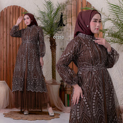 GAMIS OZIAS TILE 07252 LD 105 I Gamis Kondangan Wanita I Gamis Fashion Casual