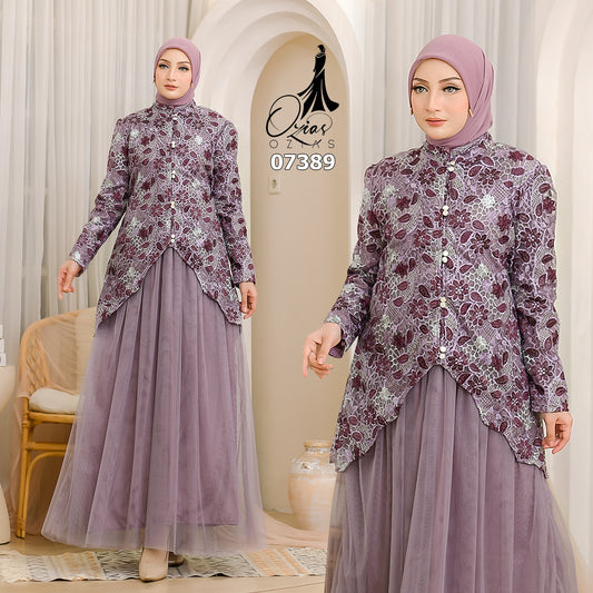 GAMIS OZIAS TILE 07389 LD 105 I Gamis Kondangan Wanita I Gamis Fashion Casual