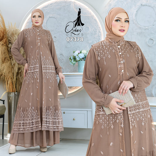 GAMIS OZIAS TILE 07378 LD 105 I Gamis Kondangan Remaja I Gamis Lebaran Mewah