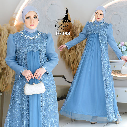 GAMIS OZIAS TILE 07393 LD 105 I Gamis Kondangan Wanita I Gamis Fashion Casual