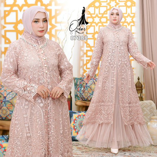 GAMIS OZIAS TILE 07388 LD 105 I Gamis Kondangan Wanita I Gamis Fashion Lebaran