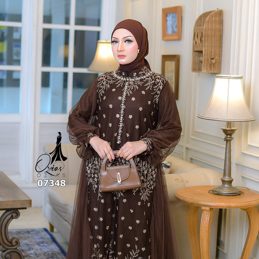 GAMIS OZIAS TILE 07348 LD 105 I Gamis Kondangan Wanita I Gamis Cantik Lebaran