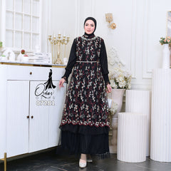 GAMIS OZIAS TILE 07281 LD 105 I Gamis Kondangan Wanita I Gamis Fashion Casual