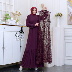 GAMIS OZIAS TILE 07312 LD 105 I Gamis Kondangan Wanita I Gamis Fashion Casual