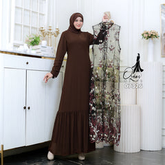 GAMIS OZIAS TILE MAHOGANY 07326 LD 105 I Gamis Kondangan Wanita I Gamis Fashion Lebaran