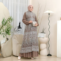 GAMIS OZIAS TILE 07347 LD 105 | Gamis Kondangan wanita | Gamis Fashion Casual
