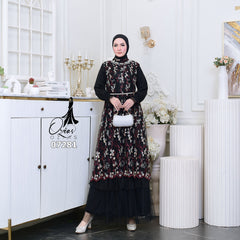 GAMIS OZIAS TILE 07281 LD 105 I Gamis Kondangan Wanita I Gamis Fashion Casual