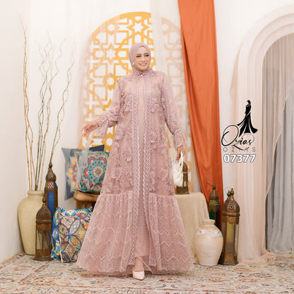 GAMIS OZIAS TILE 07377 LD 105 I Gamis Kondangan Wanita I Gamis Casual Lebaran