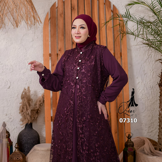 GAMIS OZIAS TILE 07310 LD 105 I Gamis Kondangan Wanita I Gamis Fashion Casual