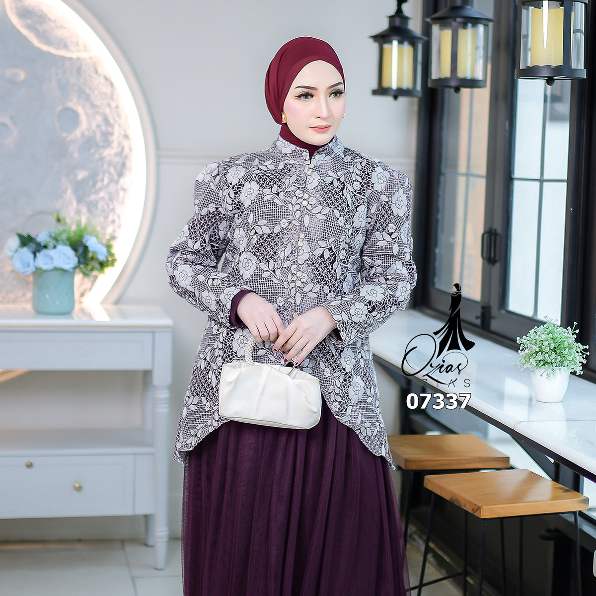 GAMIS OZIAS TILE 07337 LD 105 I Gamis Kondangan Wanita I Gamis Fashion Casual
