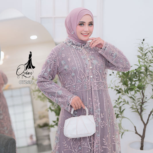 GAMIS OZIAS TILE 07260 LD 1O5 I Gamis Kondangan Wanita I Gamis Fashion Muslimah