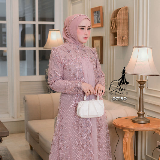 GAMIS OZIAS TILE  07250 LD 105 I Gamis Kondangan Wanita I Gamis Fashion Casual