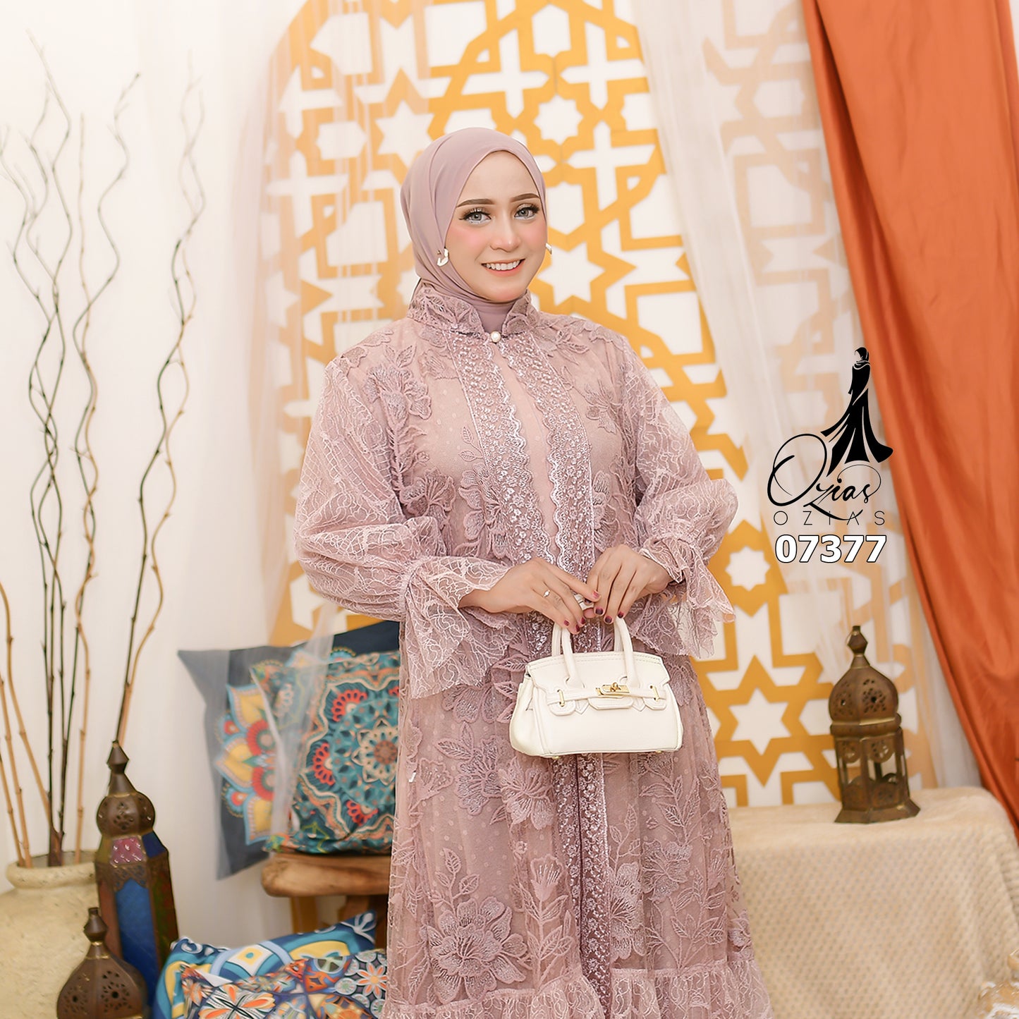 GAMIS OZIAS TILE 07377 LD 105 I Gamis Kondangan Wanita I Gamis Casual Lebaran