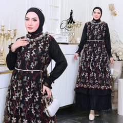 GAMIS OZIAS TILE 07281 LD 105 I Gamis Kondangan Wanita I Gamis Fashion Casual