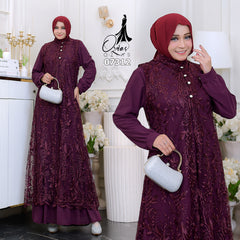 GAMIS OZIAS TILE 07312 LD 105 I Gamis Kondangan Wanita I Gamis Fashion Casual