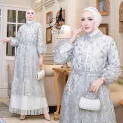 GAMIS OZIAS TILE 07291 LD 105 I Gamis Kondangan Wanita I Gamis Casuak Remaja