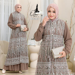 GAMIS OZIAS TILE 07347 LD 105 | Gamis Kondangan wanita | Gamis Fashion Casual