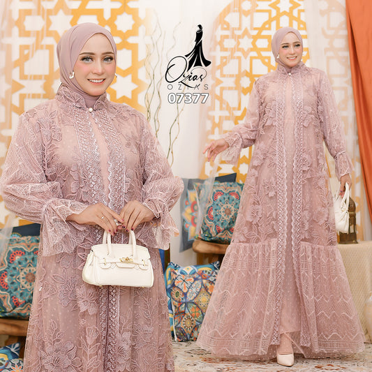 GAMIS OZIAS TILE 07377 LD 105 I Gamis Kondangan Wanita I Gamis Casual Lebaran