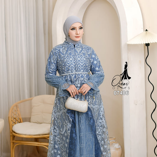OZIAS Gamis Tile Spangle 07406 LD 105 I Gamis Bini Orang | Gamis Kondangan | Gamis Fashion