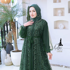 GAMIS OZIAS TILE 07103 LD 105 120 150 I Gamis Kondangan Wanita I Gamis Wisuda Mewah 2XL 5XL