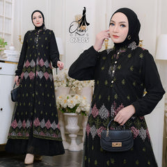GAMIS OZIAS TILE CERUTY 07305 LD 105 I Gamis Kondangan Casual I Gamis Fashion Remaja