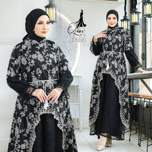 GAMIS OZIAS PAPERSILK CHANTILY 07414 LD 105 I Gamis Kondangan Wanita I Gamis Bini Orang