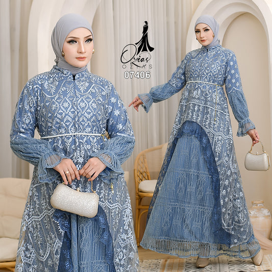 OZIAS Gamis Tile Spangle 07406 LD 105 I Gamis Bini Orang | Gamis Kondangan | Gamis Fashion