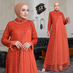 GAMIS OZIAS BROKAT INAYA FIMELA 09951 LD 105 I Gamis Kondangan Wanita I Gamis Fashion Casual