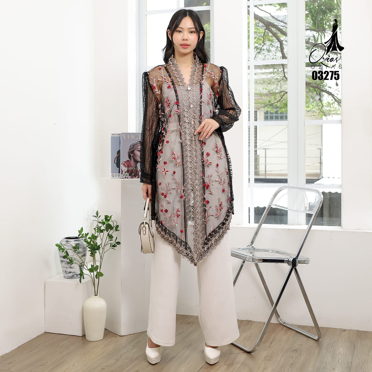 VEST OUTER TILE OZIKO 03275 LD 105 I Outer Kondangan Wanita I Outer Fashion Casual