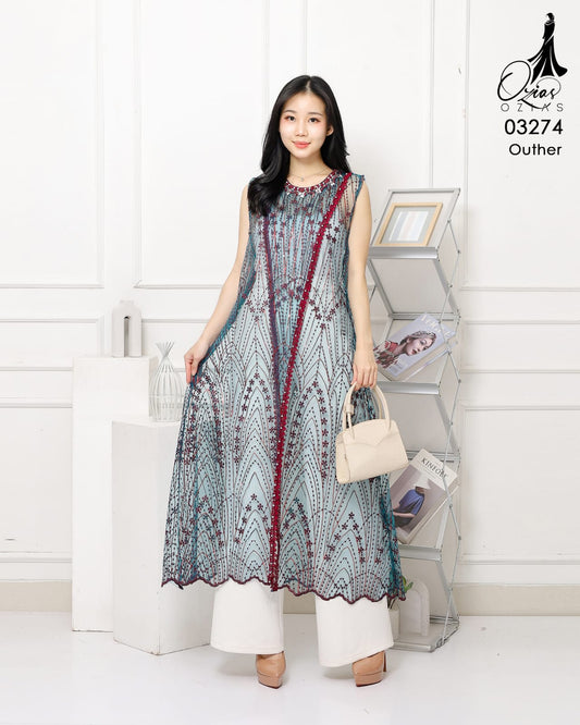 VEST OUTER OZIKO TILE HANA 03274 I Outer Kondangan Muslimah I Luaran Outfit Wanita